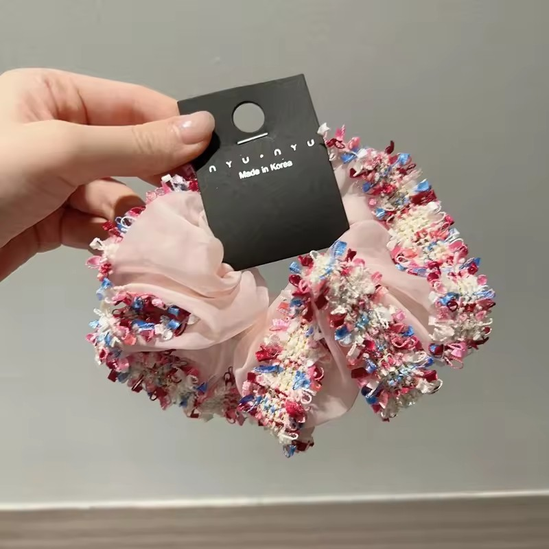 Luxe Embroided Organza Scrunchie