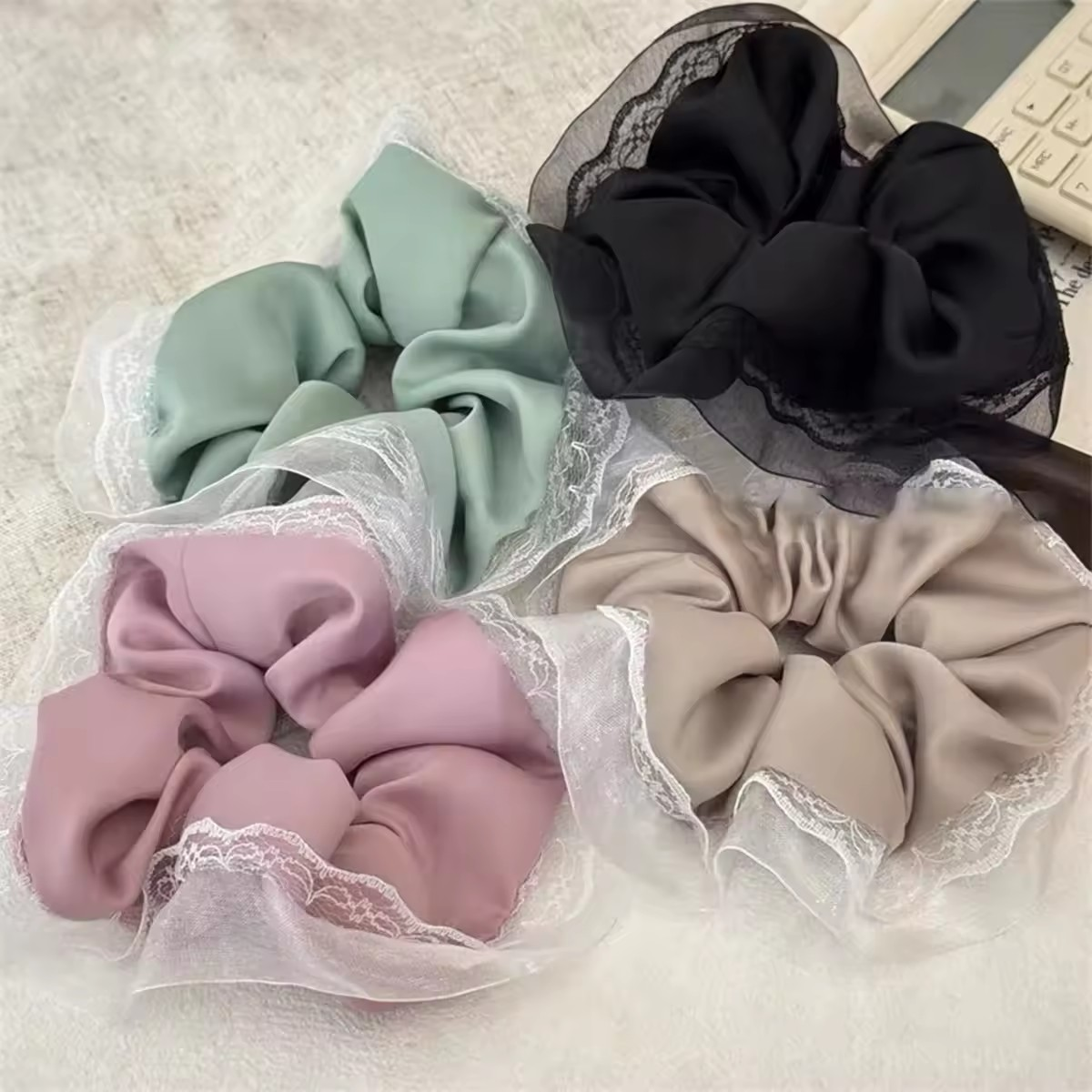 Lace French Hair Scrunchies