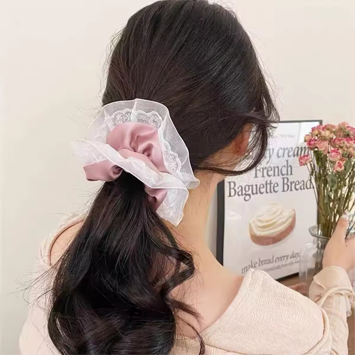 Lace French Hair Scrunchies