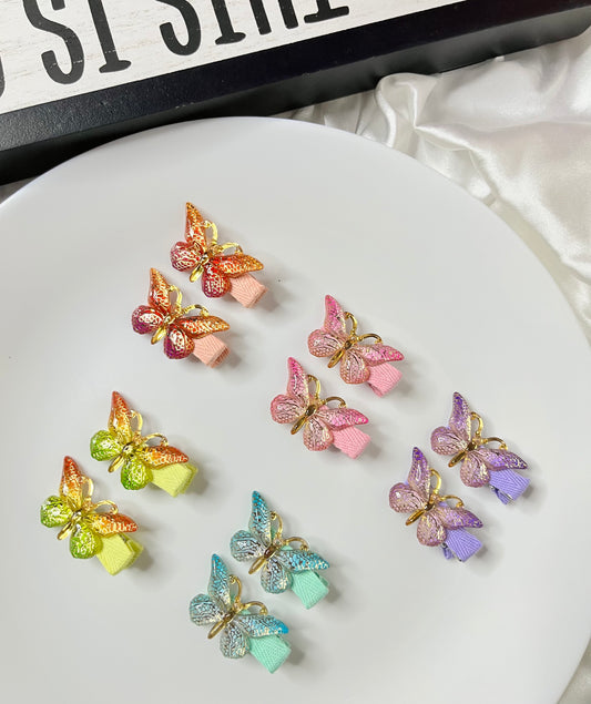 Dual Shade Butterfly Clips ( 1 pair )