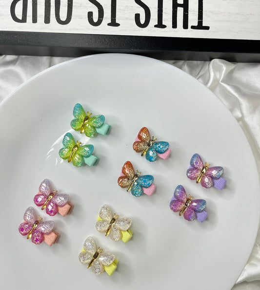 Dual Shade Butterfly Clips ( 1 pair )