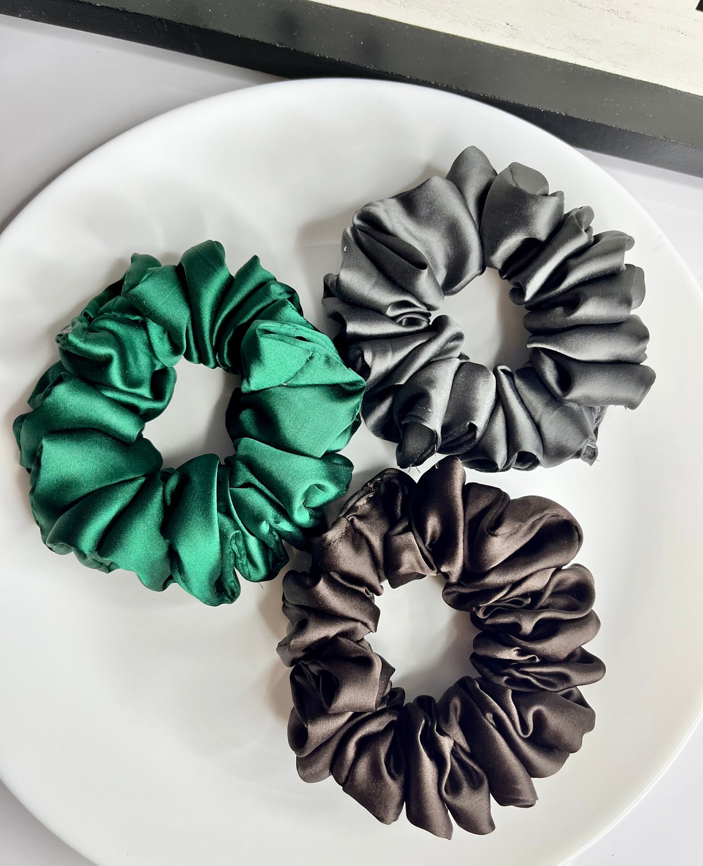 Fluffy Satin Scrunchies