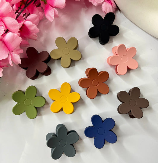 Small Flower Matte Hair Claws