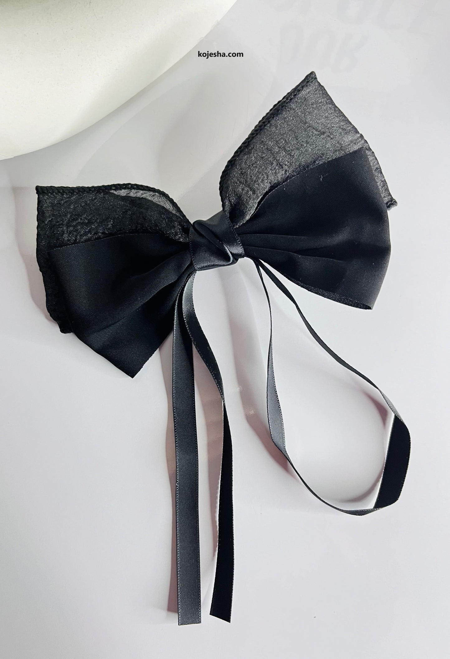 Premium Big Black Bow Clip