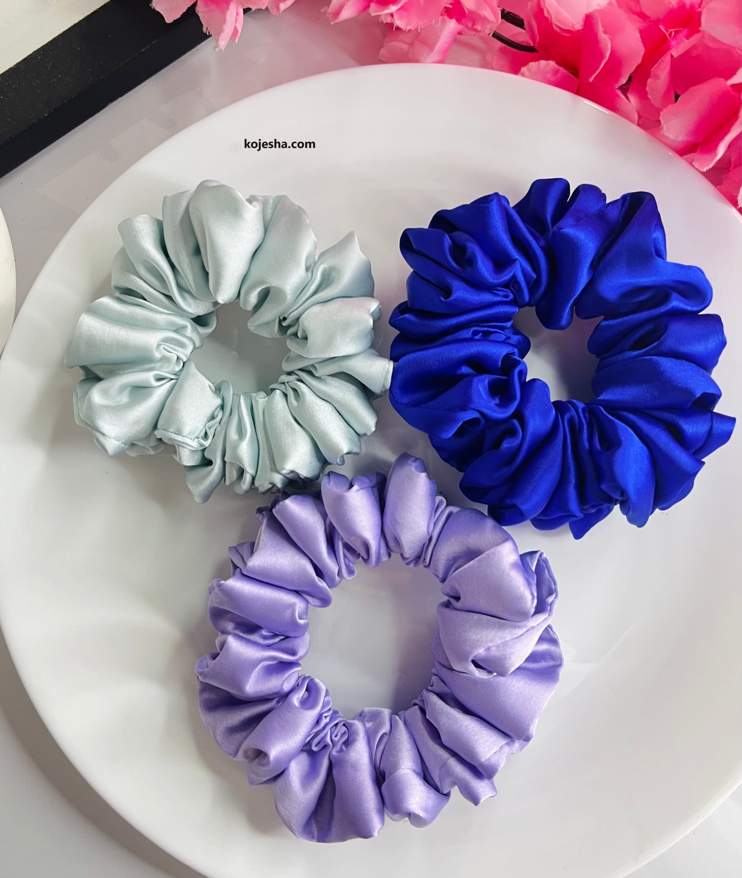 Fluffy Satin Scrunchies