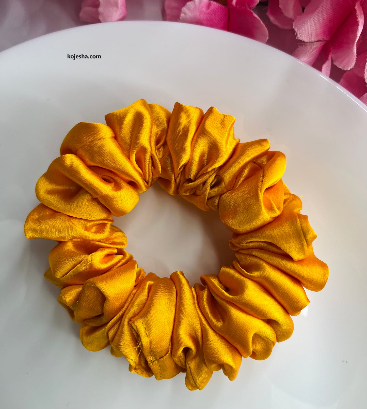 Mustard Satin Scrunchie