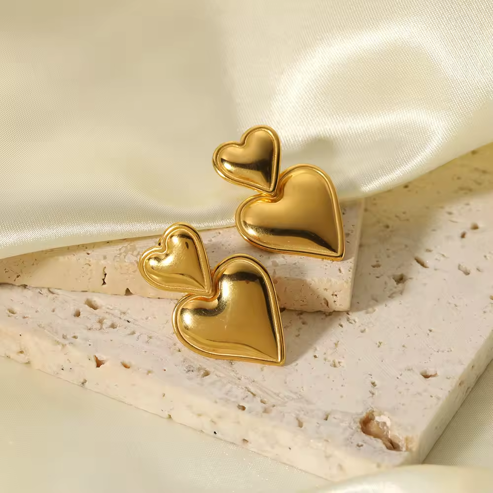 Golden Heart Earrings