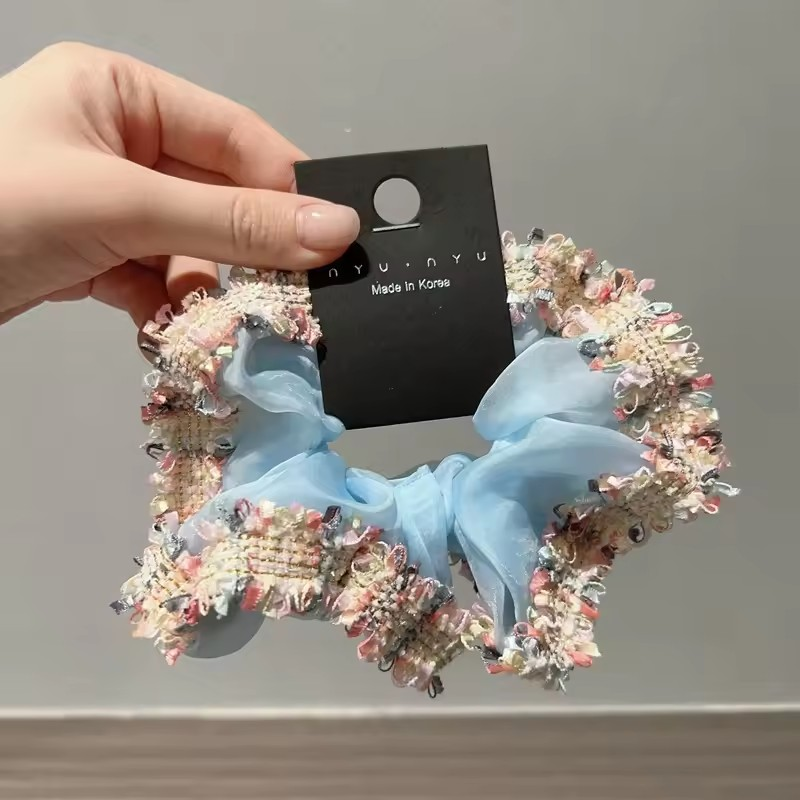 Luxe Embroided Organza Scrunchie