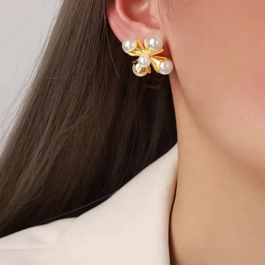 Gold Plated Pearl Earrings