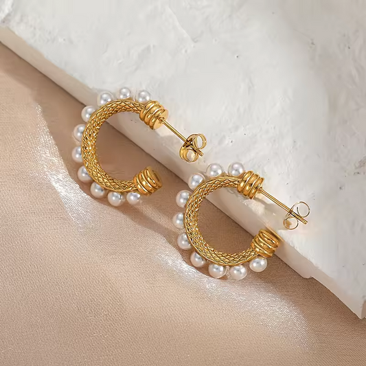 Statement Pearl Hoops