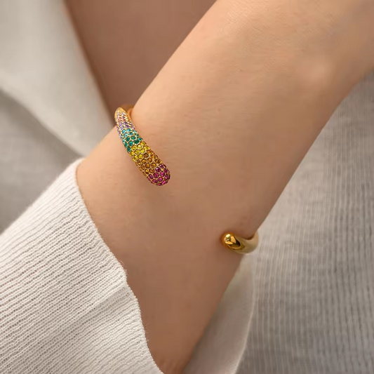 Multicolor Open Cuff Bangle Bracelet