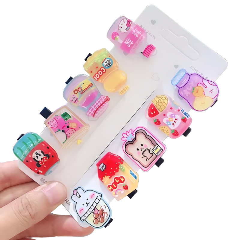 10 Pcs Kids Cartoon Clip